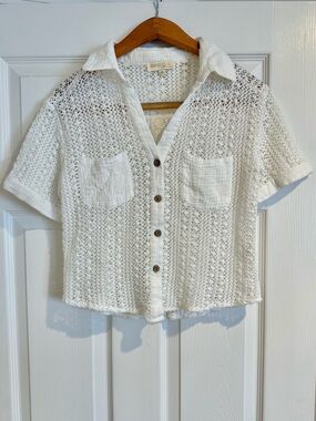 Rebellion Crochet Button Down Top